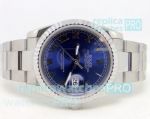 Replica Rolex Datejust Stainless Steel Blue Dial Watch 36MM